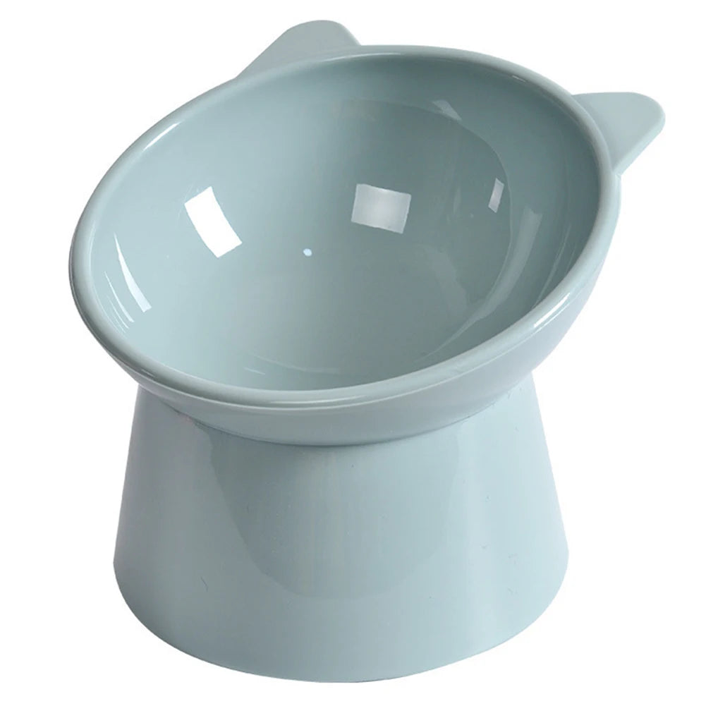 Tilted Ergonomic Raised Cat Food Bowl Anti Vomiting Slip for Flat- Faced Cats
