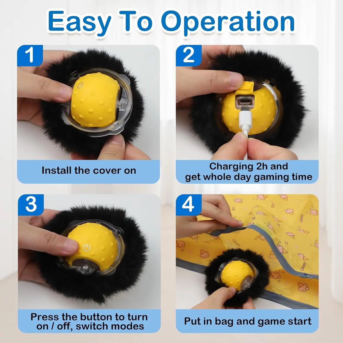 Interactive Cat Toys for Indoor in Play Mat, Motion Activated Moving Toy Hide and Seek Chase