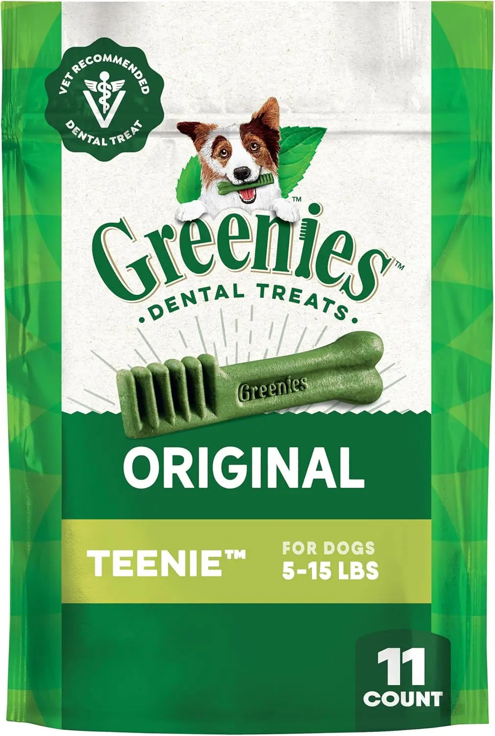 Veterinarian-Recommended Natural Dental Dog Treats Teenie Size, Original Flavor