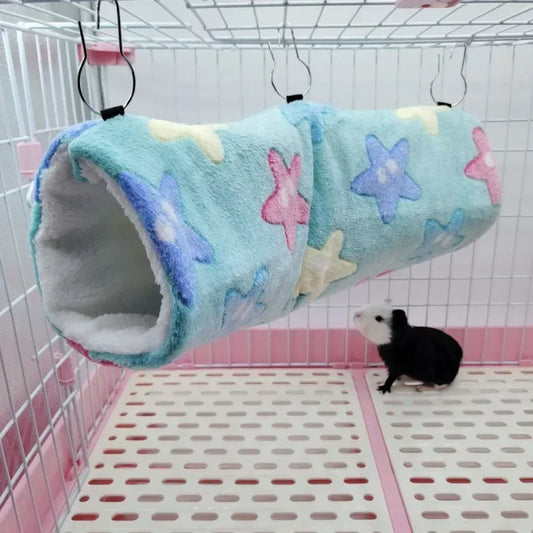 Pet channel hamster mouse sugar glider mink guinea pig guinea pig ultra-soft plush tunnel nest
