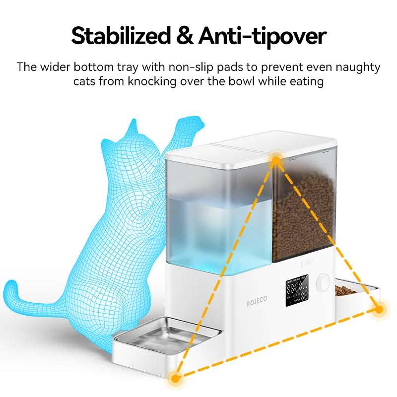 2In1 Automatic Pet Feeder Gravity Water Fountain Auto Cat Kibble Dispenser