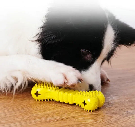 Interactive Dog Toy with Treat Dispenser - Chew & Feed Fun Bone for Pets