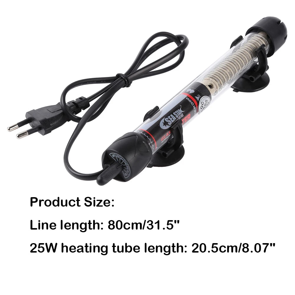 Adjustable Plug Tank Water Heating Rod Aquarium Waterproof Temperature Control Heater Fish Rod for Household Bedroom Ornaments
