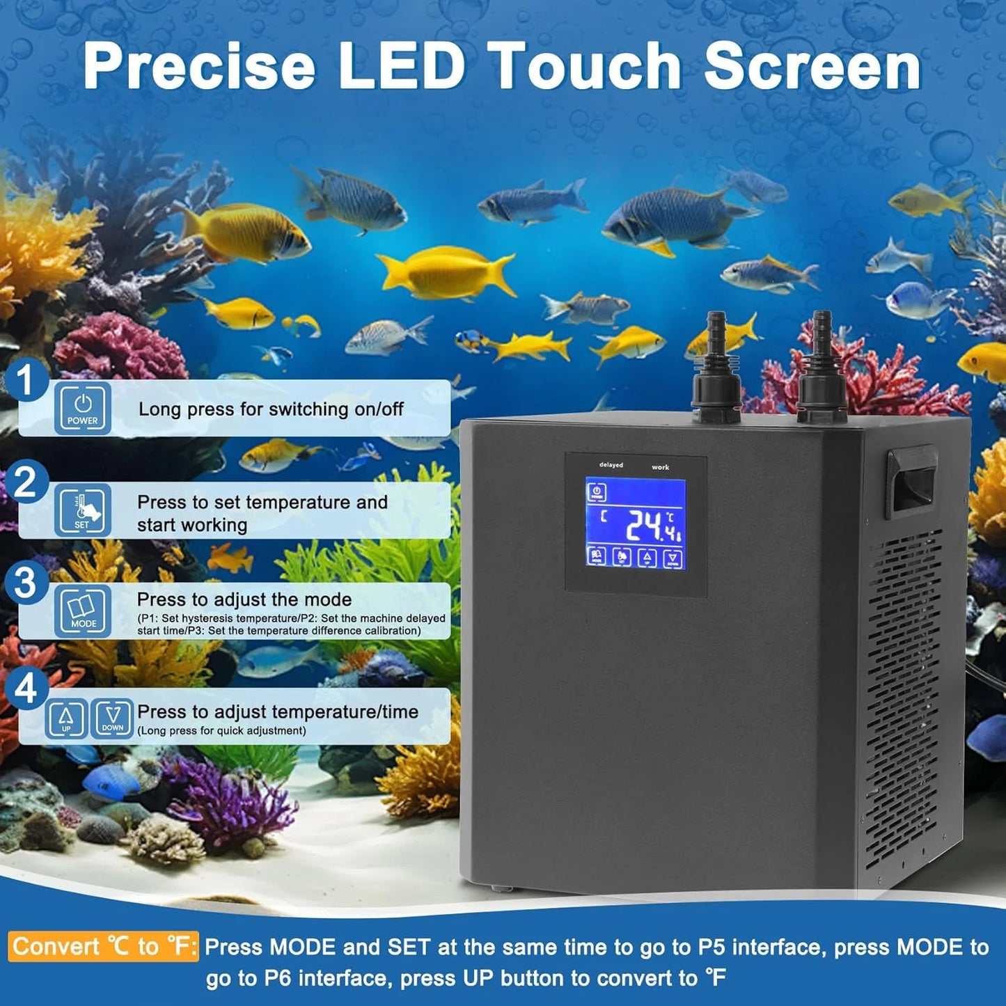 Aquarium Chiller Hydroponic Cooling System Fish Tank Chiller