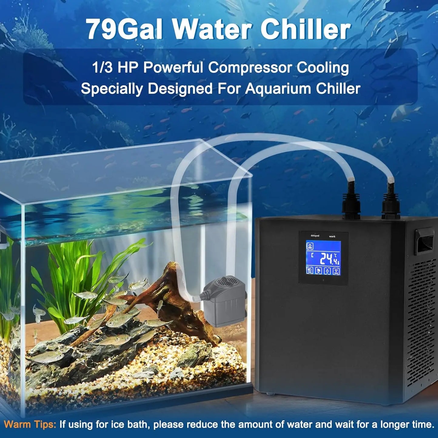 Aquarium Chiller Hydroponic Cooling System Fish Tank Chiller
