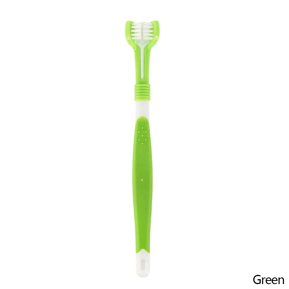 Three-Head Multi-angle Cleaning Dog Cat Brush Bad Breath Teeth Care Tool