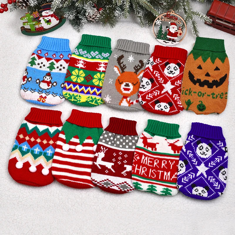 Pet Dog Sweater Winter for Small Medium Dogs Knitted Puppy Cat Chihuahua French Bulldogs Yorkie