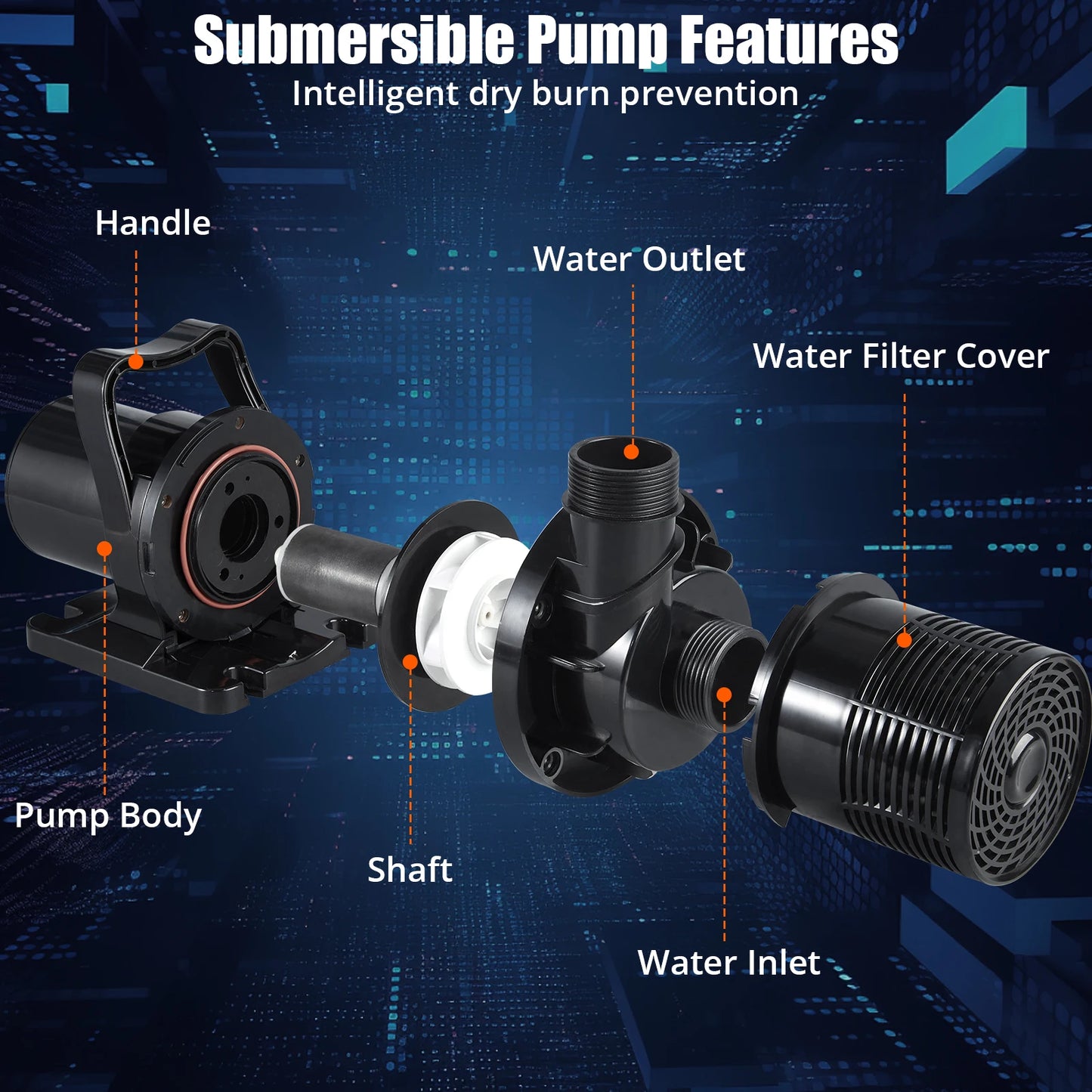 Submersible Water Pump  Hydroponic, Aquarium