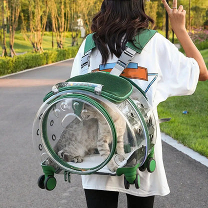 Pet Trolley Case Clear Ventilation Portable Cats Dogs Backpack for Travel