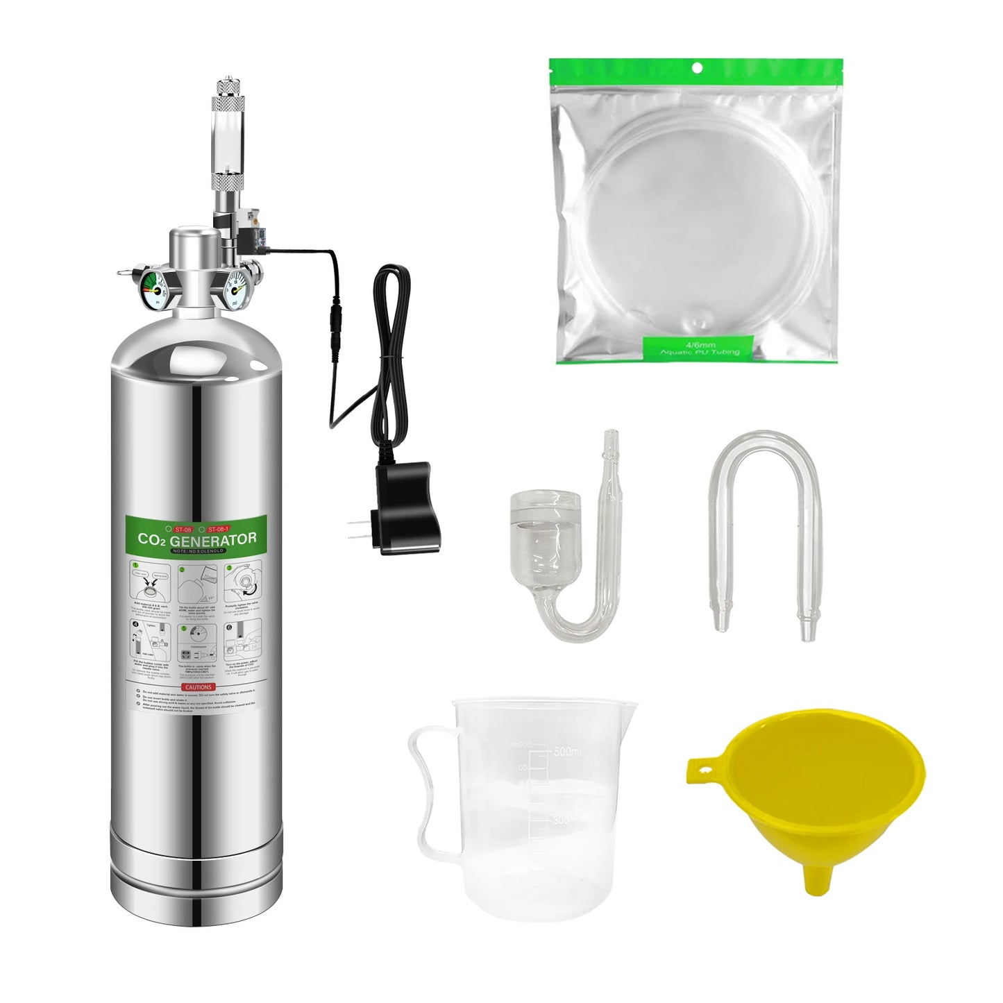 Aquarium CO2 Generator Stainless Steel CO2 Cylinder Plant Breeding Equipment