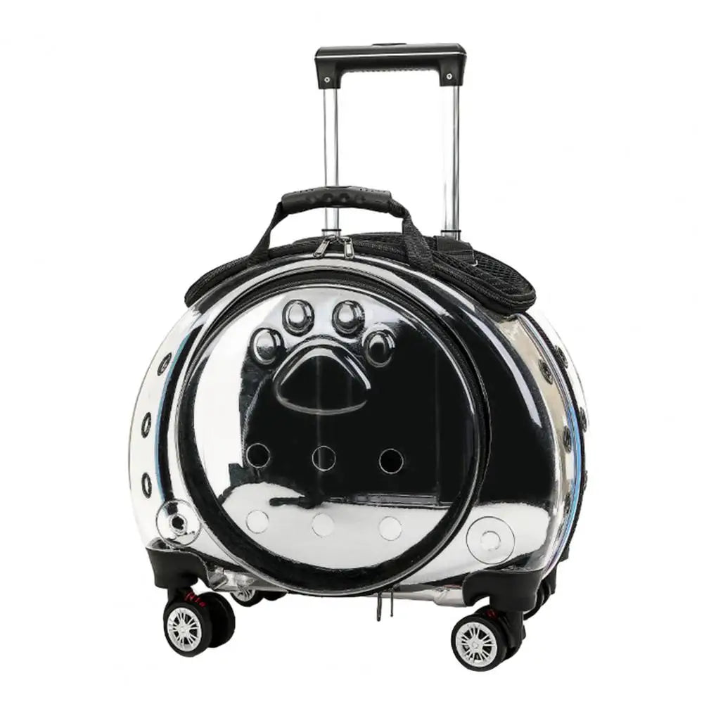 Pet Trolley Case Clear Ventilation Portable Cats Dogs Backpack for Travel