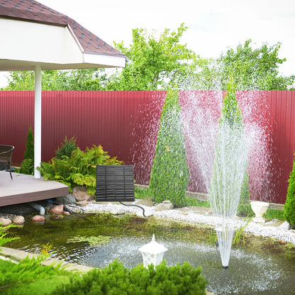 Solar Aquarium Wave Maker Easy Installation with 6 Nozzles Pond Fountain Water Pump Decorative Props Portable for Outdoor Garden