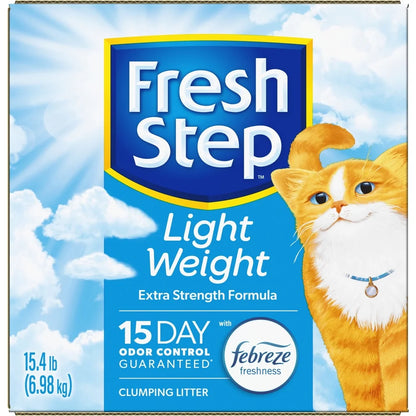 Cat Litter Febreze Odor Control 15 Days ClumpLock Technology Low Dust Easy Scoop Fresh Scent 30% Lighter