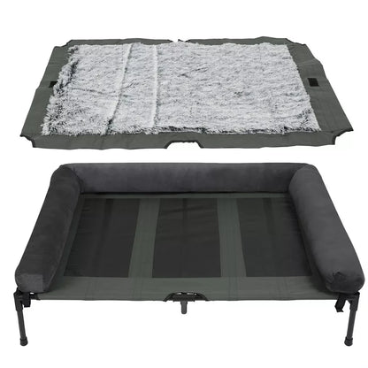 Outdoor Elevated Dog Bed Cooling Raised Pet Lounger Bed Mesh Cot