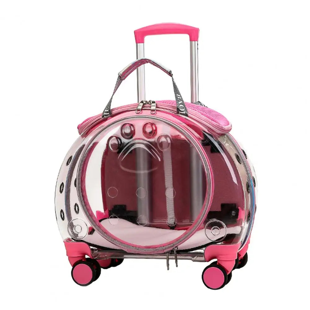 Pet Trolley Case Clear Ventilation Portable Cats Dogs Backpack for Travel
