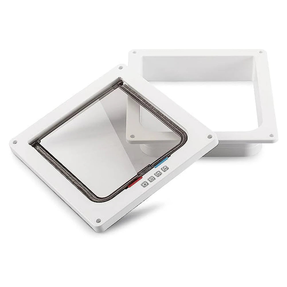 Puppy Kitten Safety In&out Pet Door with 4 Way Security Lock ABS Plastic Small Pet Gate Dog Cat Kitten Flap Door Safety Pet Door