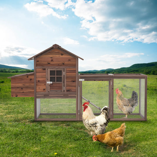 Chicken Coop for 5 Chickens Wooden Indoor Outdoor Hen Fence with Nesting Box & Removable Tray