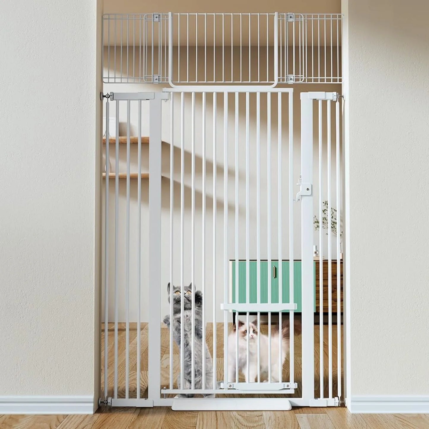 Extra Tall Pet Gate for Cats, Extra Wide Adjustable