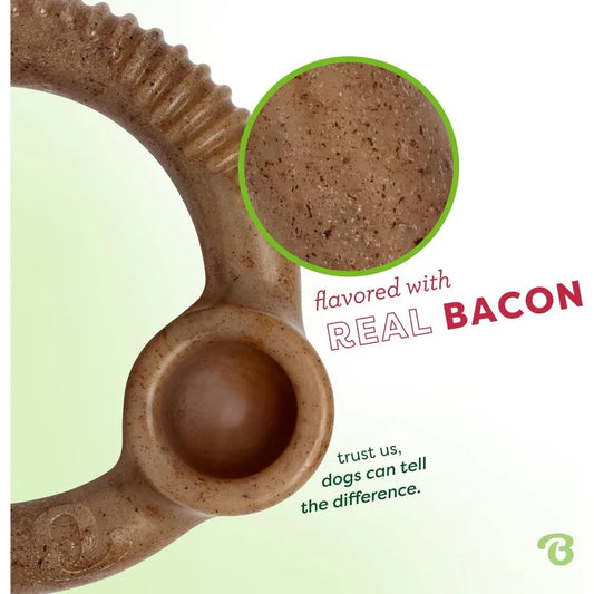 Durable Ring Designed for Aggressive Chewers with Real Bacon Flavor