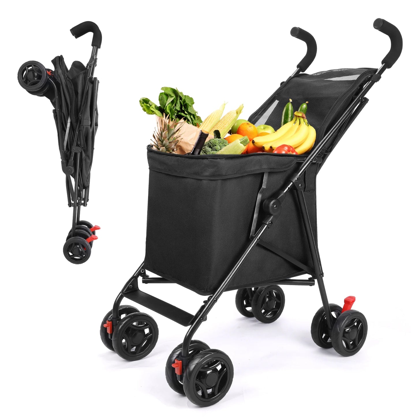 Multifunctional Cart Folding Portable Durable Lightweight Market Purchase Pet Stroller