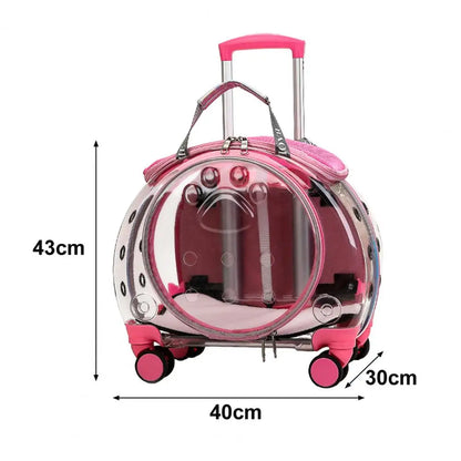 Pet Trolley Case Clear Ventilation Portable Cats Dogs Backpack for Travel