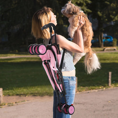 Pet Stroller Rotate with Brakes Storage for Dogs Cats Travel