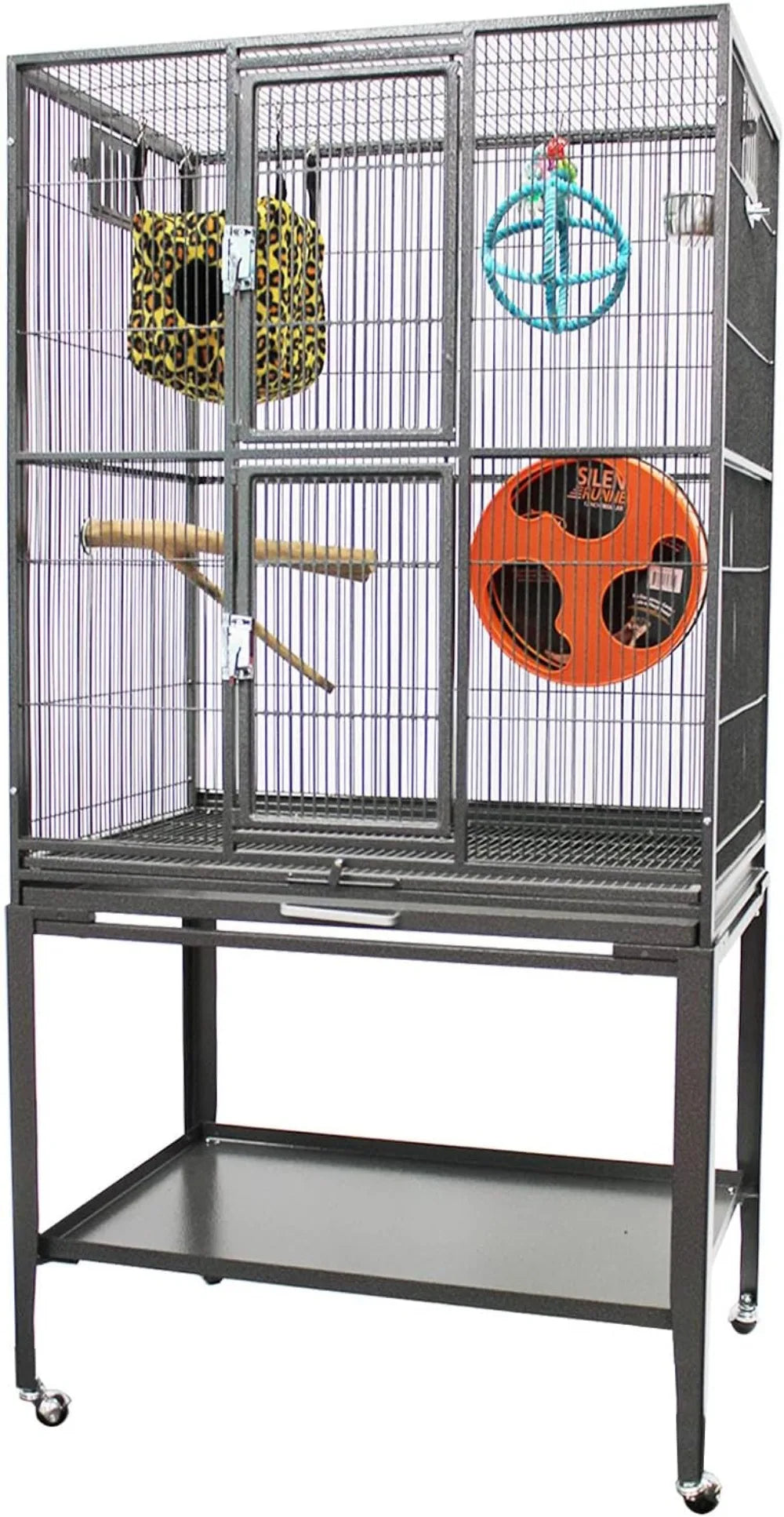 Large Spacious Durable Metal Cage - for Sugar Gliders, Chinchillas, Squirrels, Ferrets & Other Small Pets