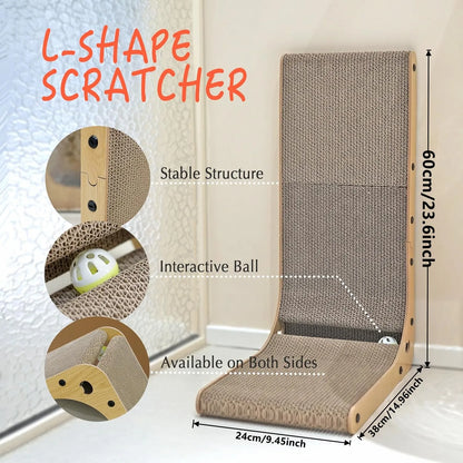 L Shape Cat Scratcher, for Indoor Cats, Protecting Furniture