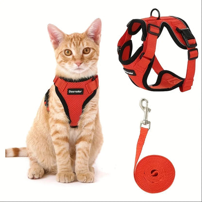 Adjustable Leash Non-Slip Cat Leash Vest Pet Chest Carrier