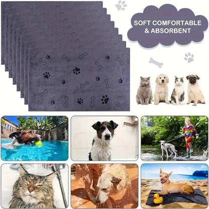 Soft Microfiber Quick Dry, Absorbent Pet Bath & Grooming  Drying Towels