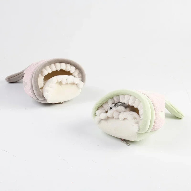 Cute Hamster Nest Guinea Pig Hammock House Plush Big Mouth Fish Shape