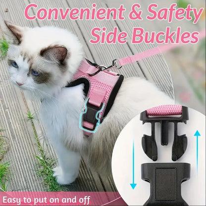 Adjustable Leash Non-Slip Cat Leash Vest Pet Chest Carrier