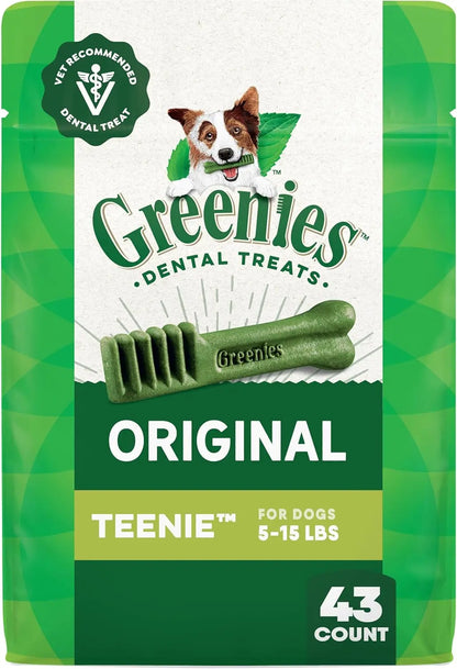 Veterinarian-Recommended Natural Dental Dog Treats Teenie Size, Original Flavor