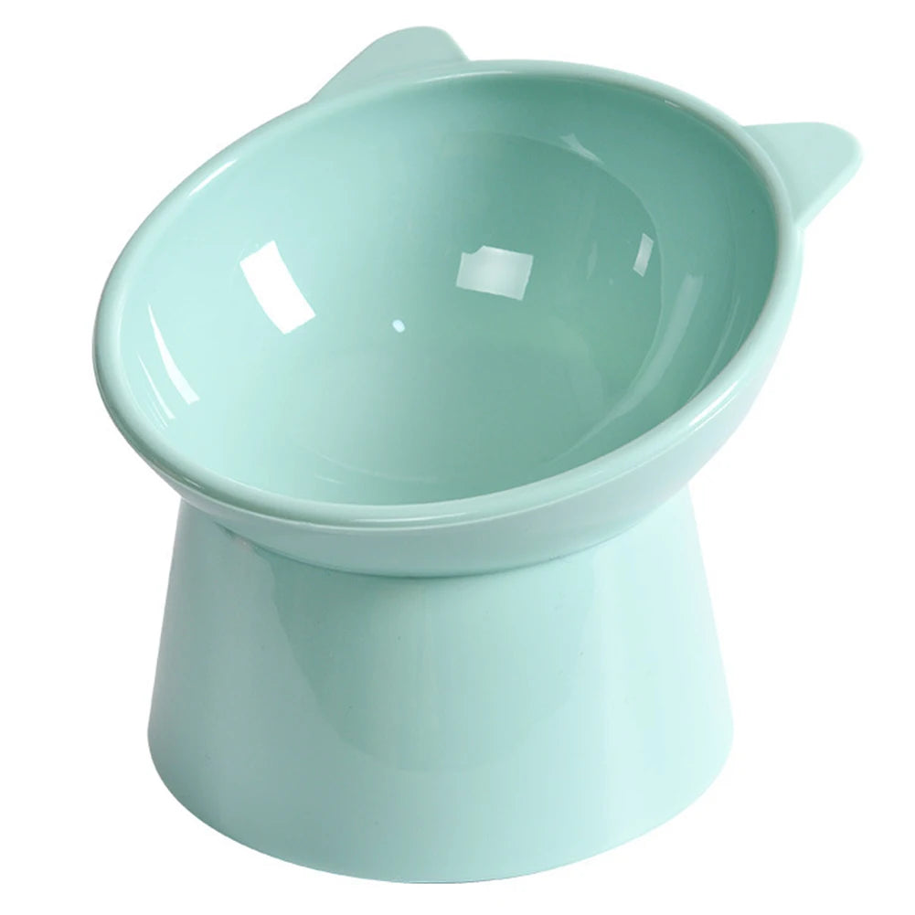 Tilted Ergonomic Raised Cat Food Bowl Anti Vomiting Slip for Flat- Faced Cats