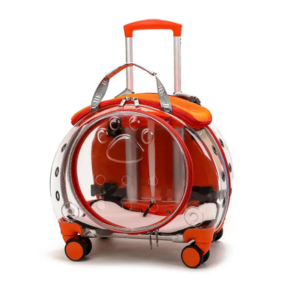 Pet Trolley Case Clear Ventilation Portable Cats Dogs Backpack for Travel