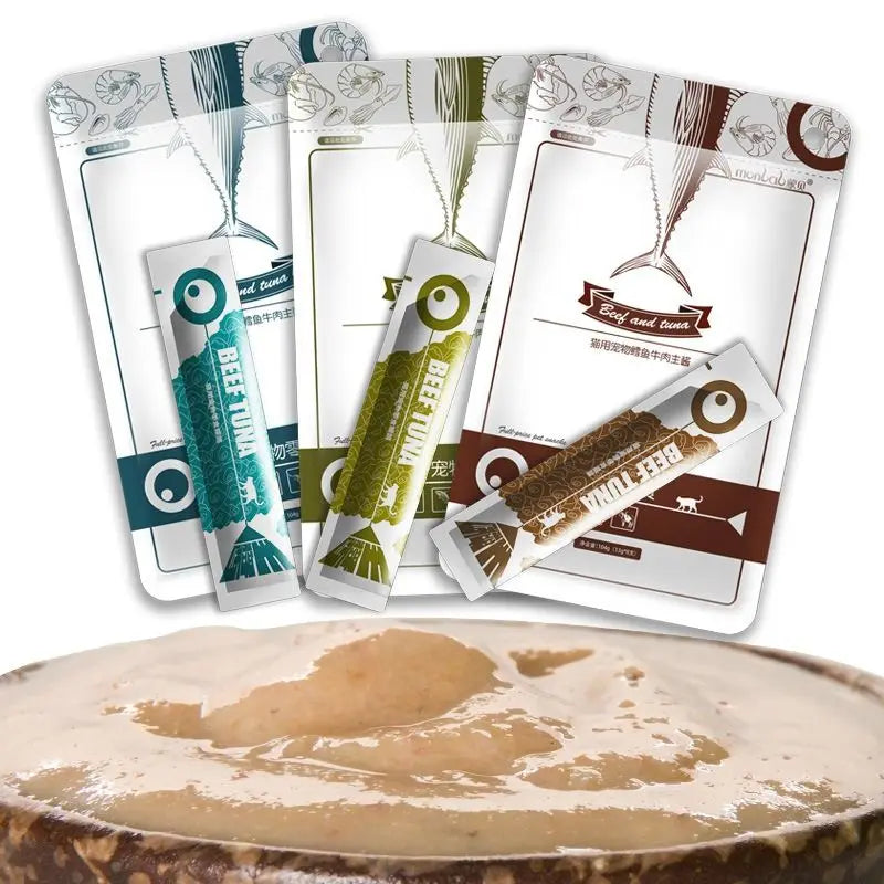 Wet Food Snacks Cod Tuna Beef Pet Food Supplement Protein DHA Cat Sauce Make Hair Beautiful