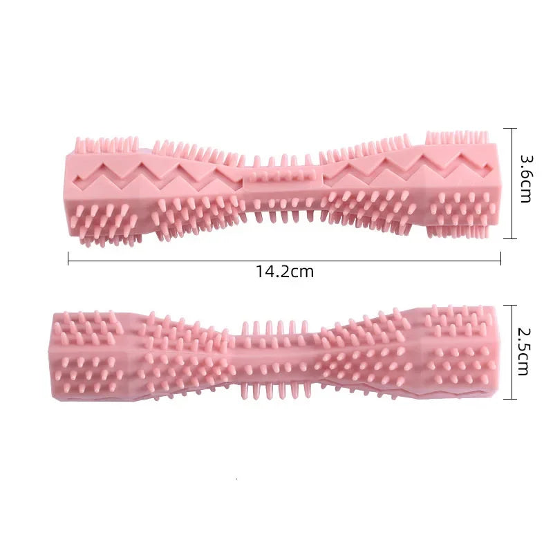 Durable Dog Chew Toy Stick Soft Rubber Tooth Cleaning Point Massage Toothpaste Pet Toothbrush Molar Pet Supplies