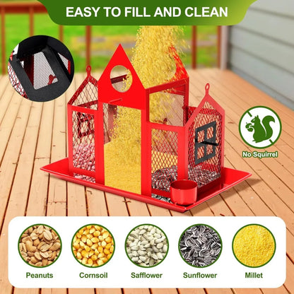 Large Solar Bird Feeders House for Outdoors Hanging ,Squirrel Proof w/Water Cup