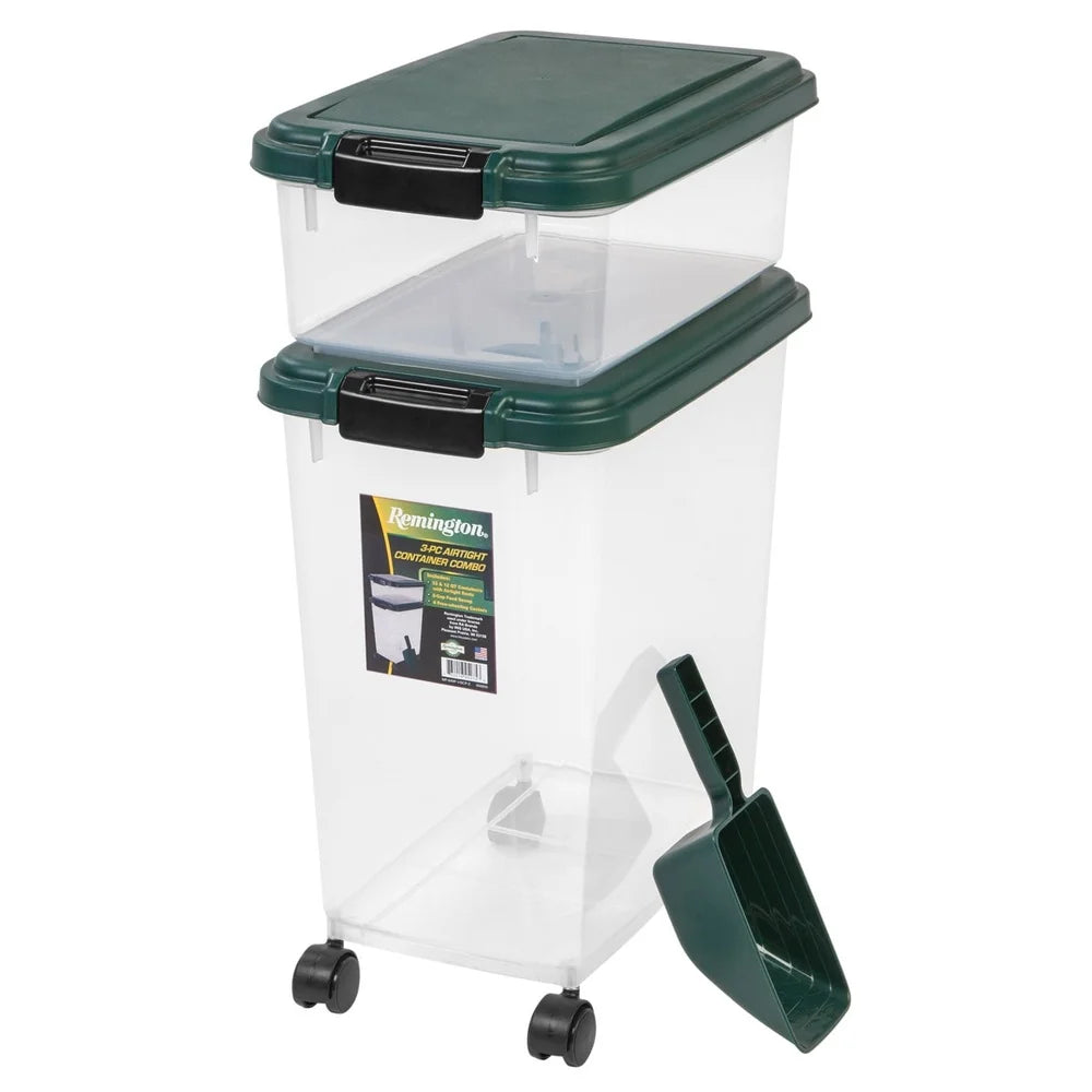 Airtight Pet Food Container Set with Scoop Durable Storage Bin Treats Easy Access