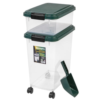 Airtight Pet Food Container Set with Scoop Durable Storage Bin Treats Easy Access