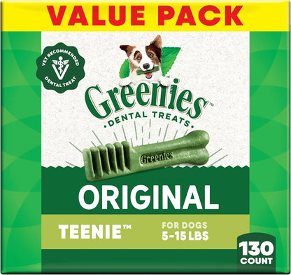 Veterinarian-Recommended Natural Dental Dog Treats Teenie Size, Original Flavor