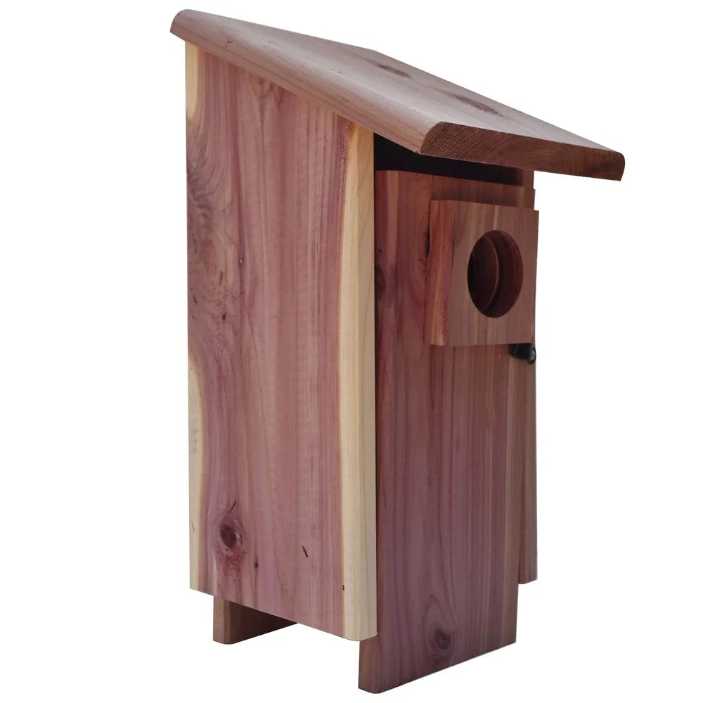 Red Cedar Bluebird House Outdoor Nesting Box  Weather Resistant Wild Bird Shelter