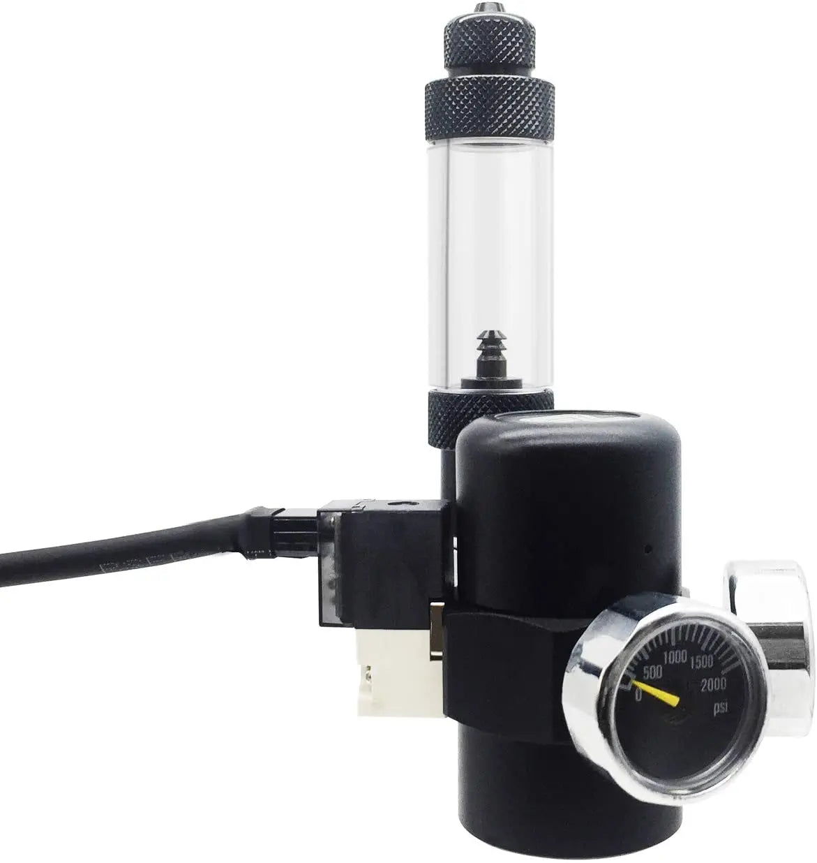 FZONE Aquarium CO2 Regulator for Paintball with DC Solenoid and Aluminum Alloy Bubble Counter and Check Valve For Plant Tank