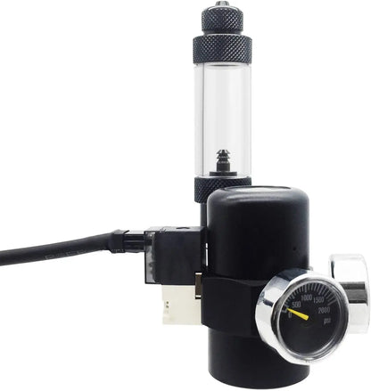 FZONE Aquarium CO2 Regulator for Paintball with DC Solenoid and Aluminum Alloy Bubble Counter and Check Valve For Plant Tank