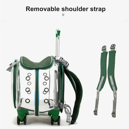 Pet Trolley Case Clear Ventilation Portable Cats Dogs Backpack for Travel