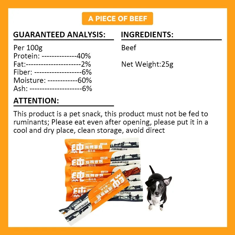 Dog Snacks Chicken Breast Pure Beef Jerky Nutritious Delicious Adult Dog Puppy Training Rewards Pet Snacks Foods