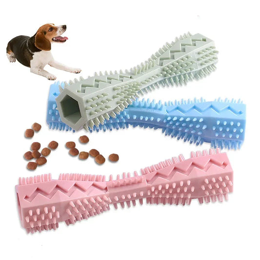 Durable Dog Chew Toy Stick Soft Rubber Tooth Cleaning Point Massage Toothpaste Pet Toothbrush Molar Pet Supplies