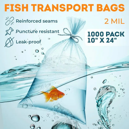 APQ Clear Plastic Fish Bags Polyethylene