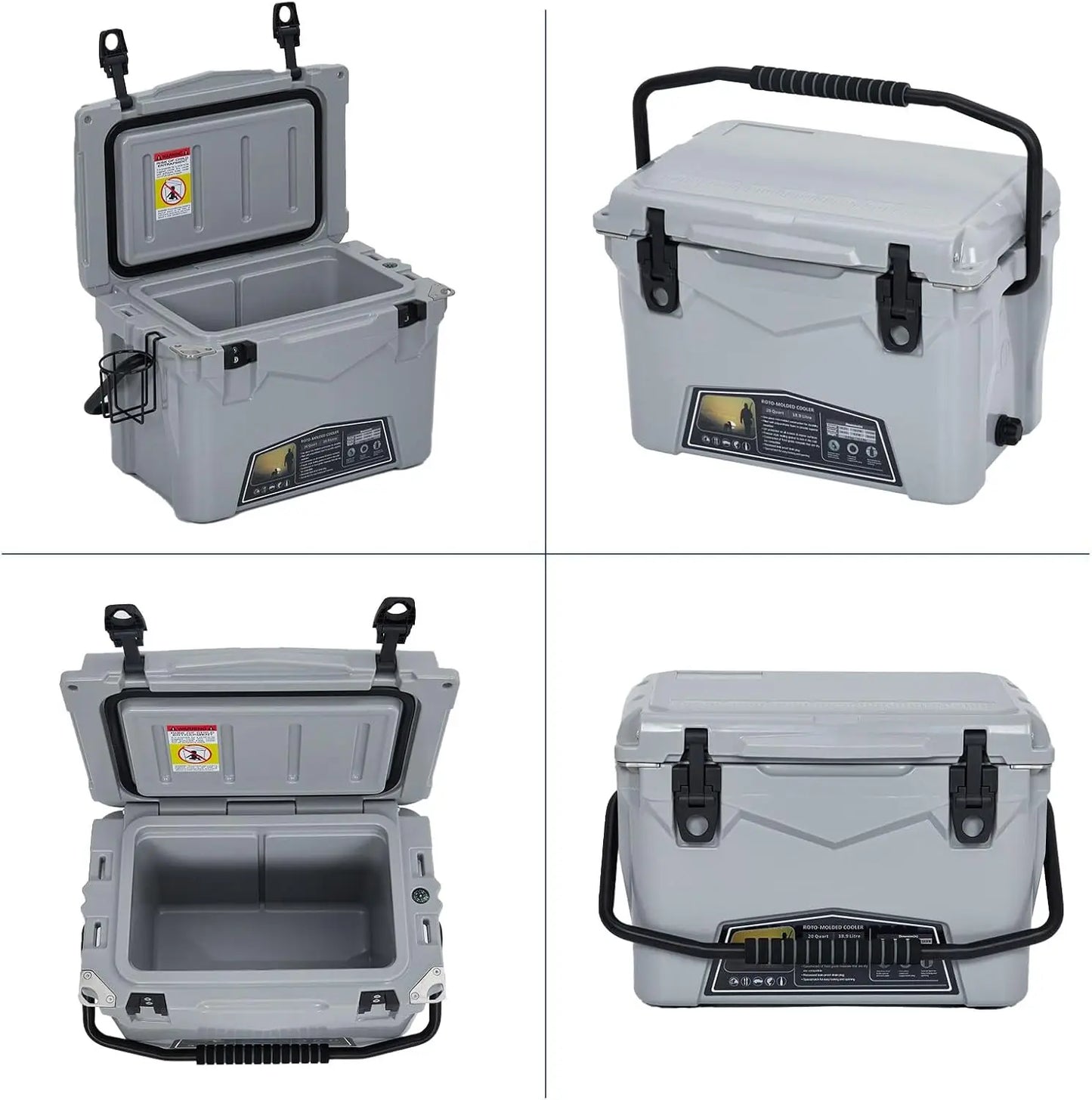 Portable Ice Cooler, Heavy Duty Portable Cup Holder, Fish Ruler, Bottle Openers
