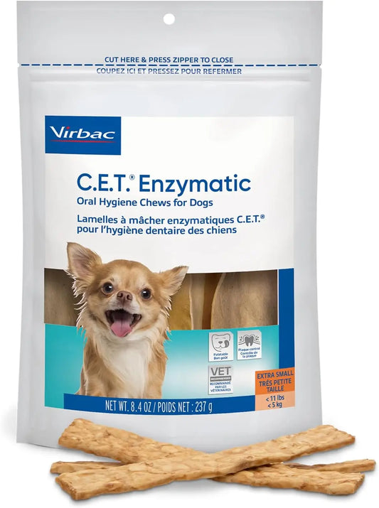 C.E.T. Enzymatic Oral Hygiene Chews for Dogs Beef 8.4 Ounces